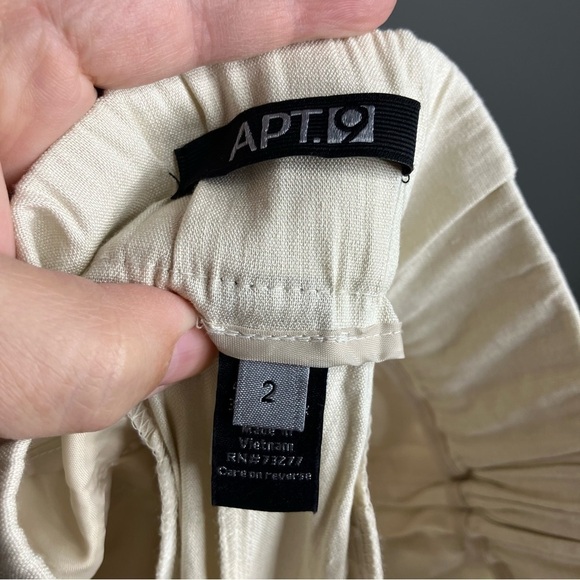 Apt. 9 slit hem long linen wide leg pants cream size 2 new with tags! - Picture 9 of 10